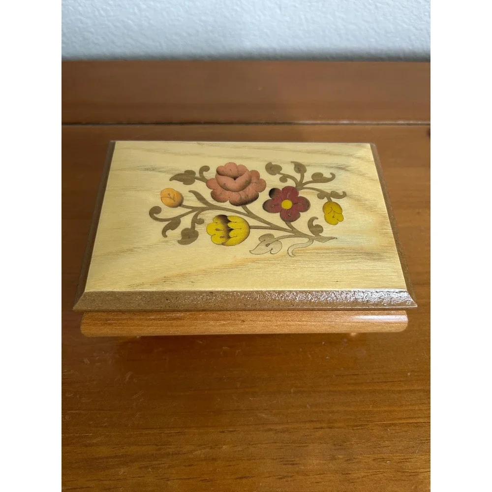 Intarsitalia‎ Vintage Wood Inlay Jewelry keepsake Made In Italy